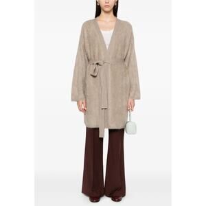Lisa Yang Amina Cashmere Cardigan Sweater Coat in Mole Brushed 0 XS
